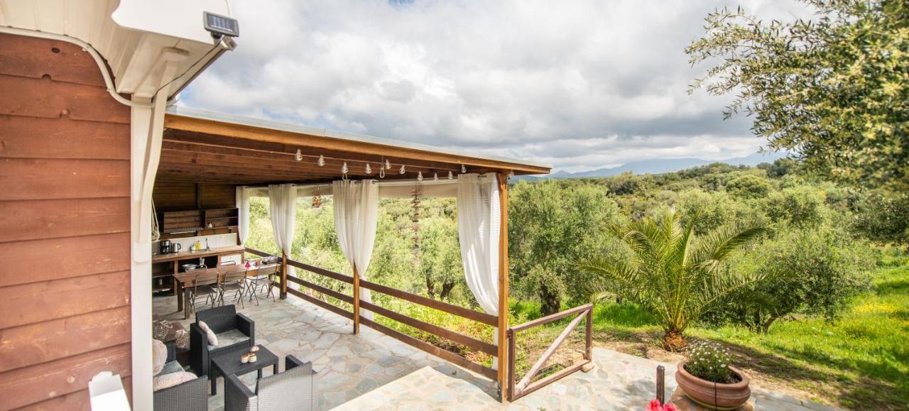 Hakuna Matata Holidays Wooden Lodge With Airco & Pool In Greek Olive Grove Methóni Kültér fotó
